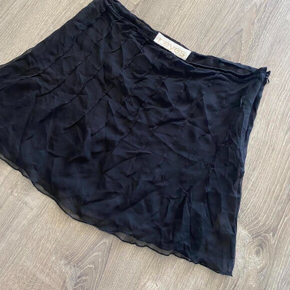 vintage sheer pleated mini black skirt - Picture 2 of 8